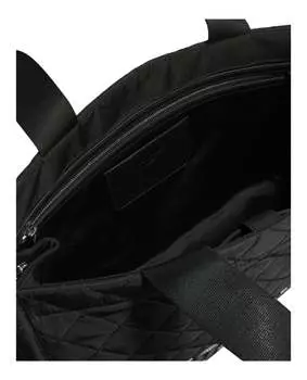 Стеганая нейлоновая сумка-тоут с логотипом Moschino, цвет Black Silver