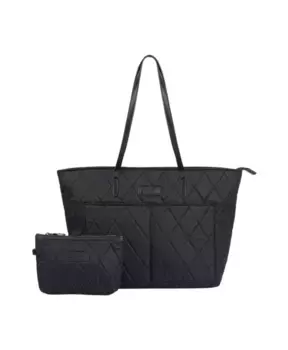 Стеганая однотонная сумка через плечо Barbour, черный