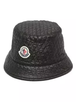 Стеганая панама с нашивкой-логотипом MONCLER, черный