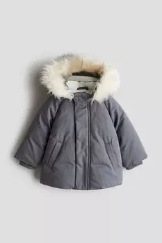 Стеганая парка H&M, серый