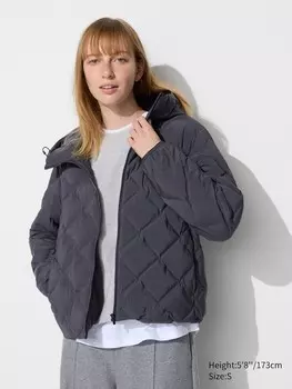 Стеганный пуховик Uniqlo Pufftech, 08 темно-серый