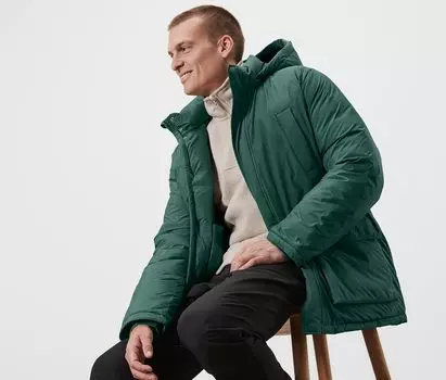 Стеганая парка Tchibo, темно-зеленый