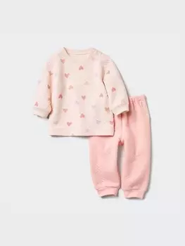 Стеганая пижама для малышей с рисунком Uniqlo, розовый