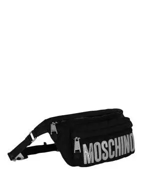 Стеганая поясная сумка с логотипом Moschino, черный