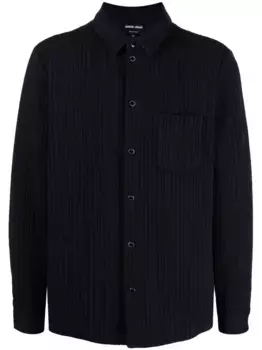 Стеганая рубашка на кнопках GIORGIO ARMANI, синий