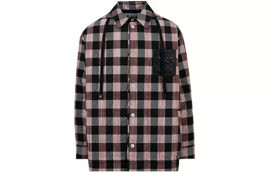 Стеганая рубашка в клетку с капюшоном Loewe, цвет Multicolor