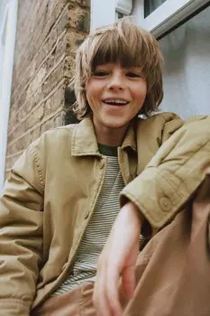 Стеганая рубашка ZARA, оливково-зеленый