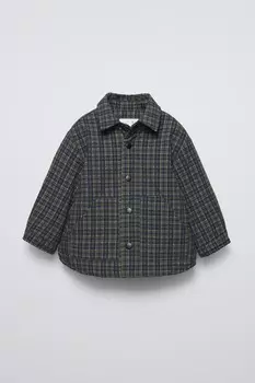 Стеганая рубашка ZARA, разноцветный