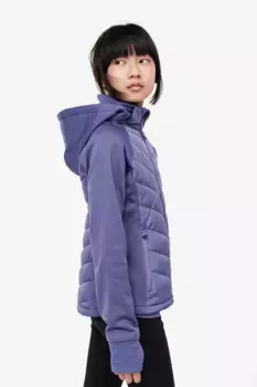 Стеганая спортивная куртка H&M, фиолетовый