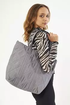 Стеганая спортивная сумка через плечо с рисунком, серая Chandraswear