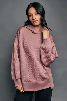 Стеганая стираная толстовка с капюшоном Next, розовый