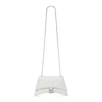 Стеганая сумка Balenciaga Crush Chain, Optic White