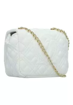 Стеганая сумка через плечо 18,5 см LOVE MOSCHINO, цвет White Saffiano