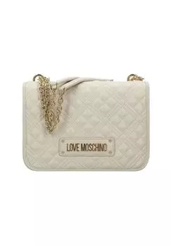 Стеганая сумка через плечо 26 см LOVE MOSCHINO, цвет Ivory