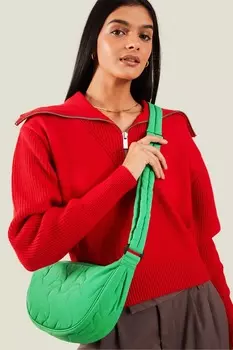 Стеганая сумка через плечо Accessorize, зеленый