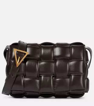 Стеганая сумка через плечо Cassette из кожи Bottega Veneta, коричневый