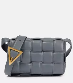 Стеганая сумка через плечо Cassette из кожи Bottega Veneta, серый