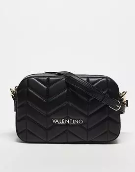 Стеганая сумка через плечо для фотокамеры Valentino с лепестками черного цвета Valentino Bags