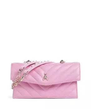 Стеганая сумка через плечо fly bamby из мелкозернистой кожи Patrizia Pepe, розовый