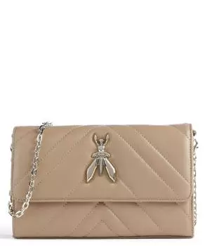 Стеганая сумка через плечо Fly из козьей кожи Patrizia Pepe, бежевый