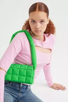 Стеганая сумка через плечо H&amp;M, зеленый