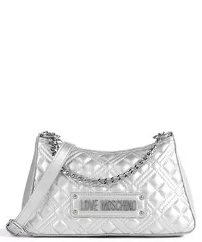 Стеганая сумка через плечо из искусственной кожи Love Moschino, серебряный