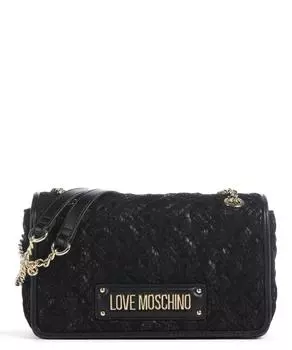 Стеганая сумка через плечо из искусственной кожи, полиэстер Love Moschino, черный