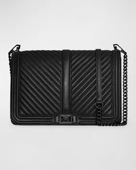 Стеганая сумка через плечо Love Jumbo с узором Chevron Rebecca Minkoff
