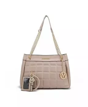 Стеганая сумка через плечо Mabel с браслетом-брелком и футляром для кредитной карты от Mia K Mkf Collection, серый