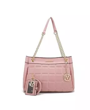 Стеганая сумка через плечо Mabel с браслетом-брелком и футляром для кредитной карты от Mia K Mkf Collection, розовый