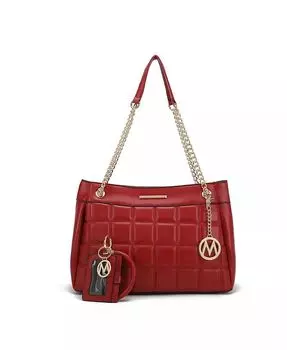 Стеганая сумка через плечо Mabel с браслетом-брелком и футляром для кредитной карты от Mia K Mkf Collection, красный
