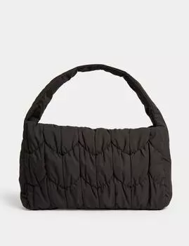 Стеганая сумка через плечо Marks & Spencer, черный