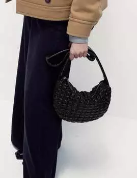 Стеганая сумка через плечо Marks & Spencer, черный