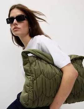 Стеганая сумка через плечо Marks & Spencer, хаки