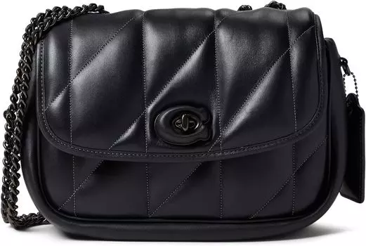 Стеганая сумка через плечо Pillow Madison COACH, черный