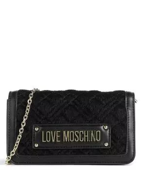 Стеганая сумка через плечо Pony из искусственной кожи и искусственного меха Love Moschino, черный