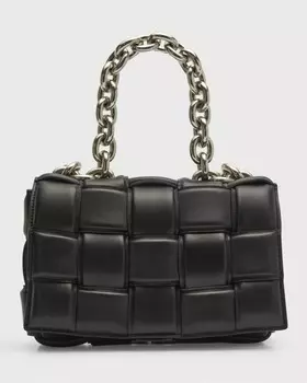 Стеганая сумка через плечо с кассетой и цепочкой Intrecciato Bottega Veneta