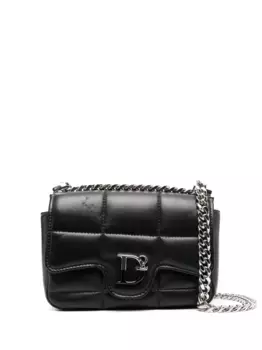 Стеганая сумка через плечо с логотипом DSQUARED2, черный