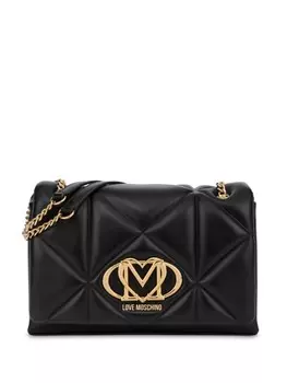 Стеганая сумка через плечо с логотипом Love Moschino, черный