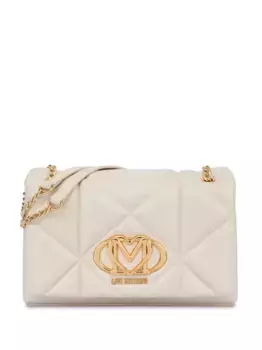 Стеганая сумка через плечо с логотипом Love Moschino, белый