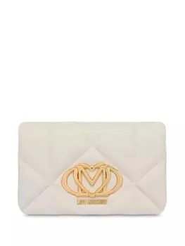 Стеганая сумка через плечо с логотипом Love Moschino, белый