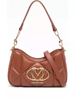Стеганая сумка через плечо с логотипом Love Moschino, коричневый