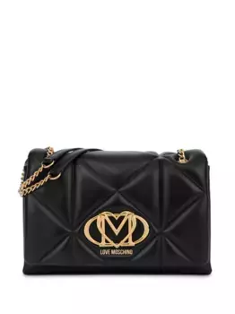 Стеганая сумка через плечо с логотипом Love Moschino, черный