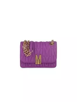 Стеганая сумка через плечо с логотипом Moschino, фиолетовый