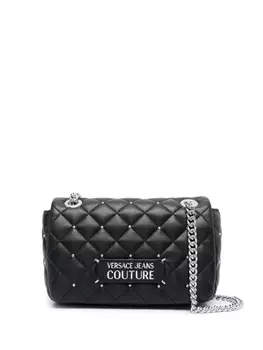 Стеганая сумка через плечо с логотипом Versace Jeans Couture, черный