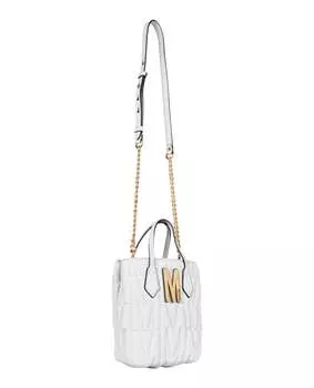 Стеганая сумка через плечо с монограммой Moschino, белый