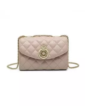 Стеганая сумка через плечо с узором в клетку и значком короны JFY, хаки