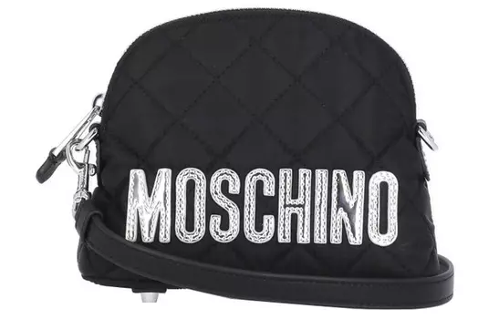 Стеганая сумка через плечо с вышитым логотипом MOSCHINO