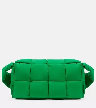 Стеганая сумка через плечо Tech Cassette Bottega Veneta, зеленый