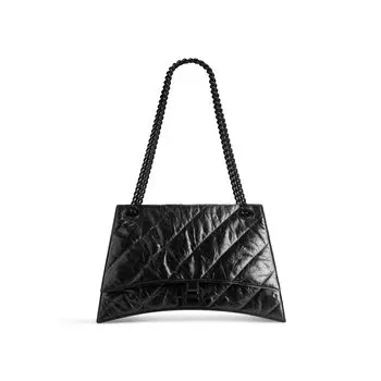 Стеганая сумка Crush Medium Chain BALENCIAGA, черный